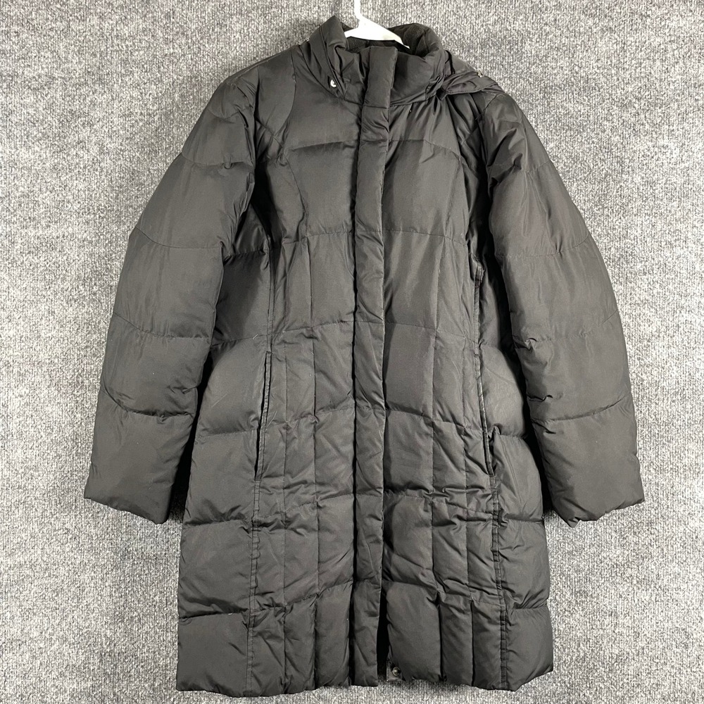 Eddie Bauer Jacket Womens XS Black Parka 700 Fill Power Goose Down Puffer Coat